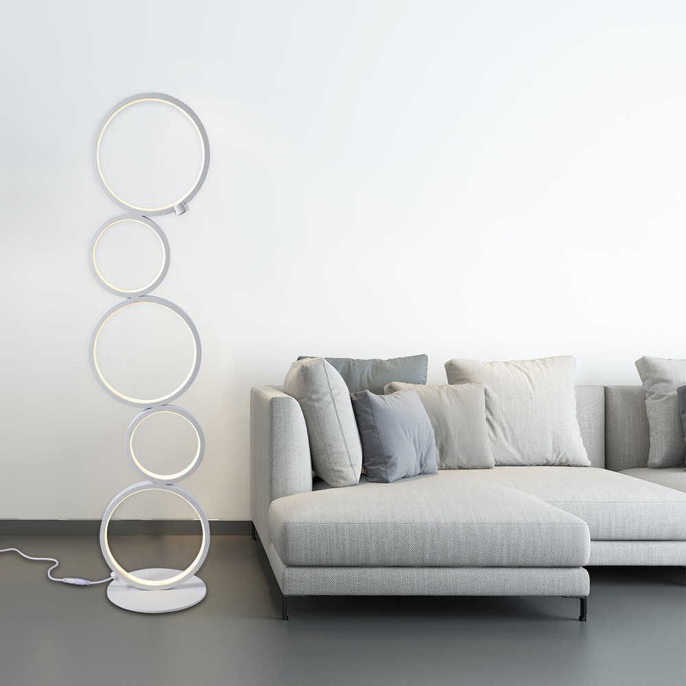 Modern 5-Ring LED Floor Lamp for Living Room Night Light and Corner Decor