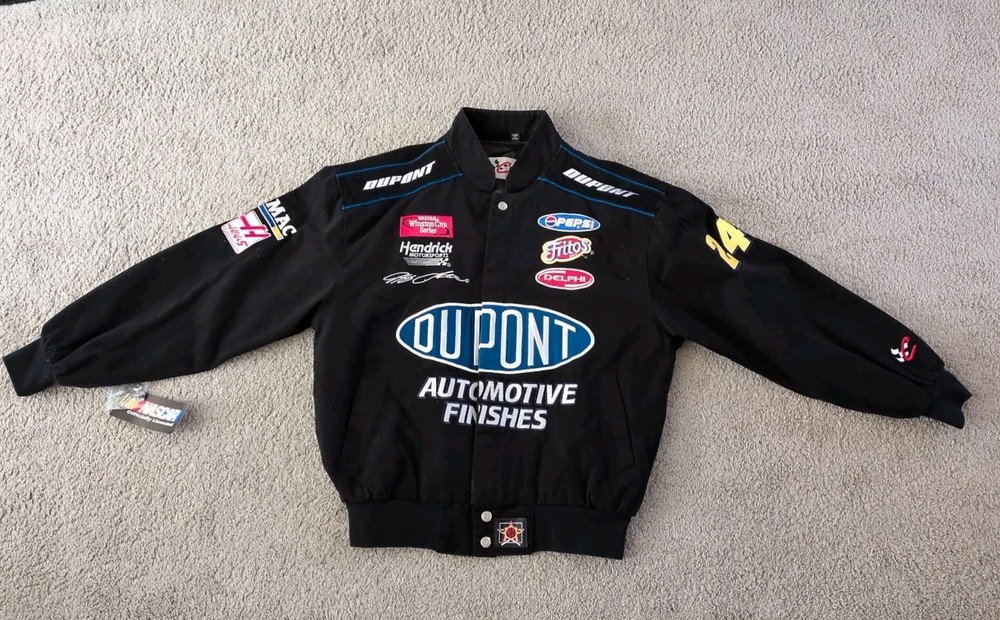 NASCAR Chase Authentics DuPont #24 Jeff Gordon Black Snap Front Jacket M