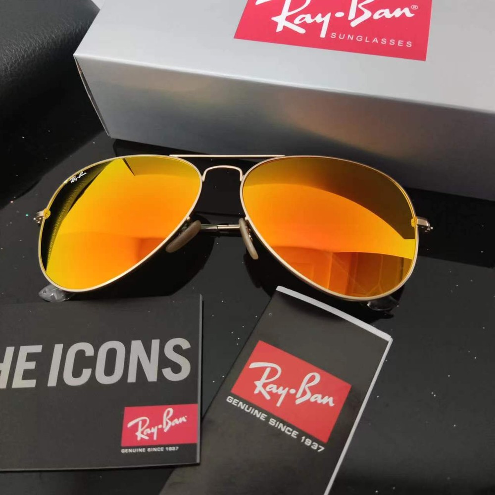 RAY-BAN RB3026, aviator sunglasses , Gold Frame/Large 62mm Red Lens