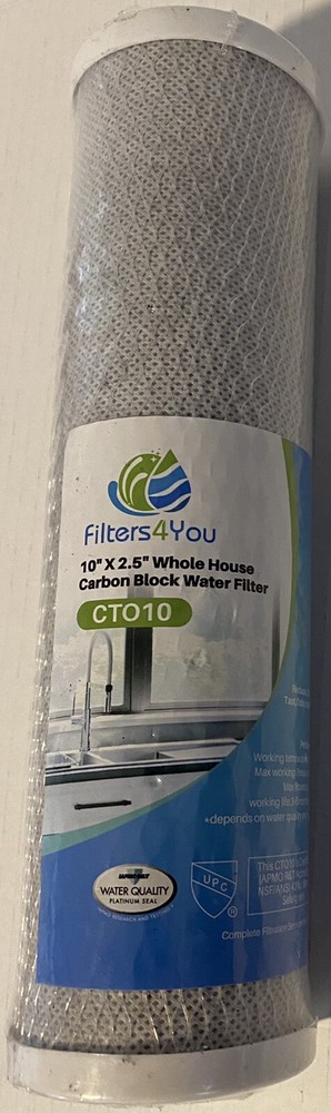 10” X 2.5” Whole House Carbon Block Water Filter CTO10 SEALED