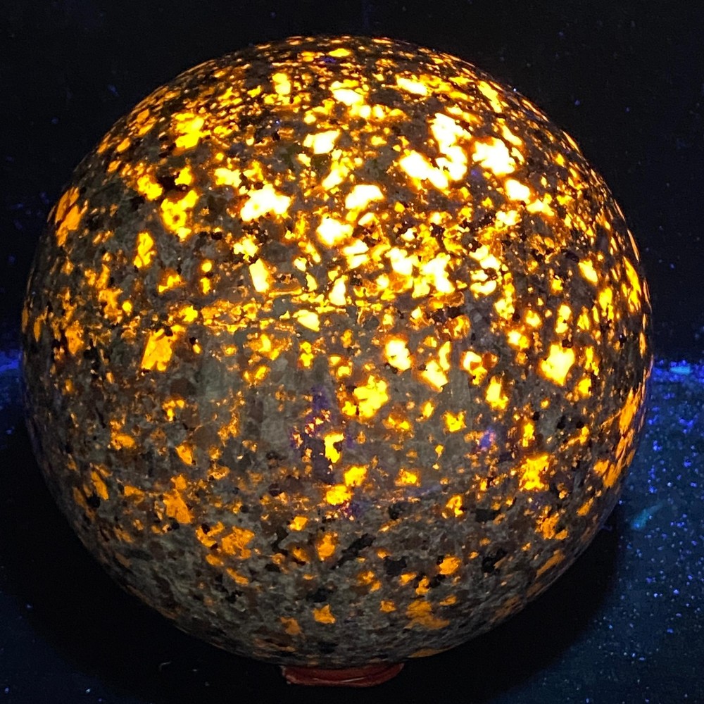 Natural Flames UV Reactive 4320G Stone Sphere Reiki Healing Crystal Ball