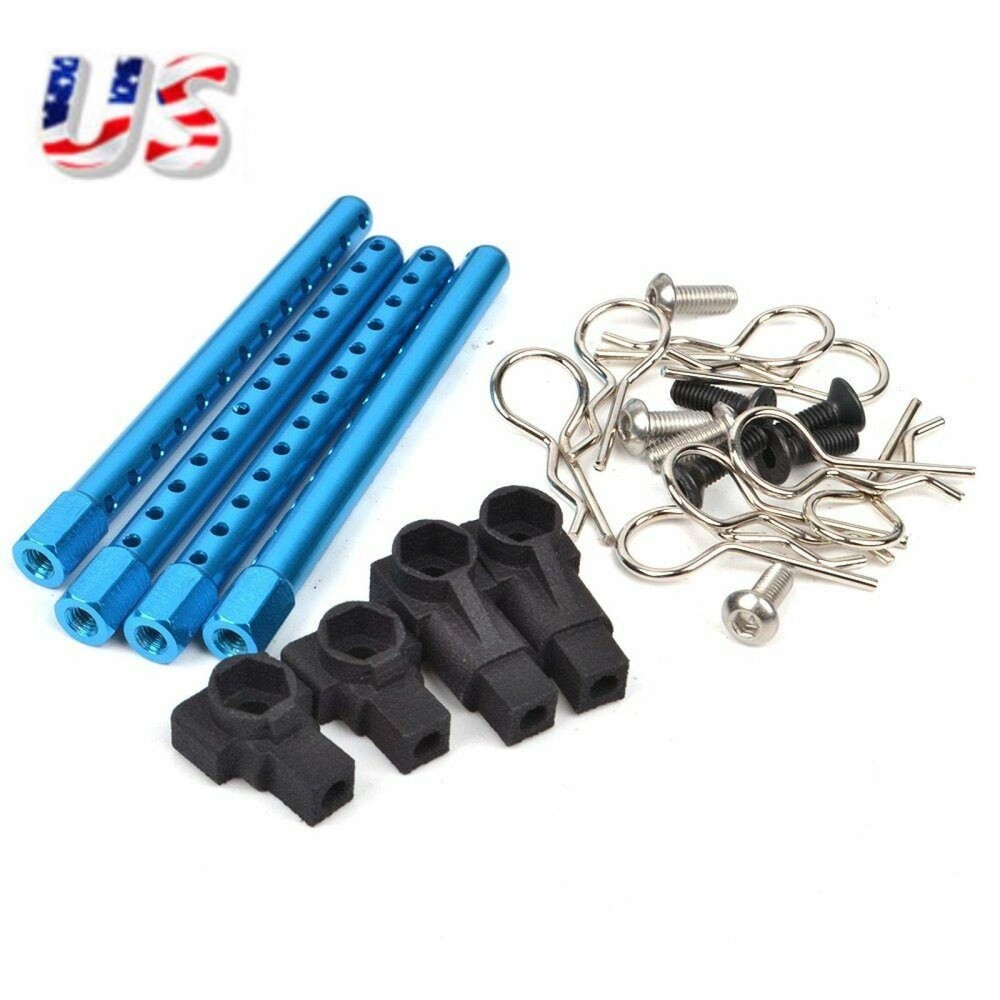 4pcs Aluminum Alloy Body Mount Posts for Tamiya TT01 1/10 RC Car Upgrade