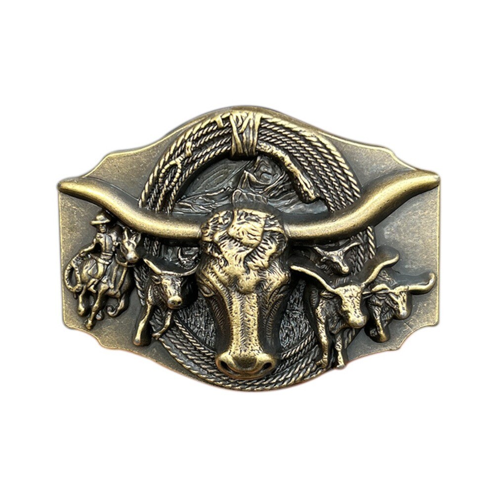 Western Belt Buckle for Men & Women Cowboy Rodeo Vintage Style Wear Bull Roping