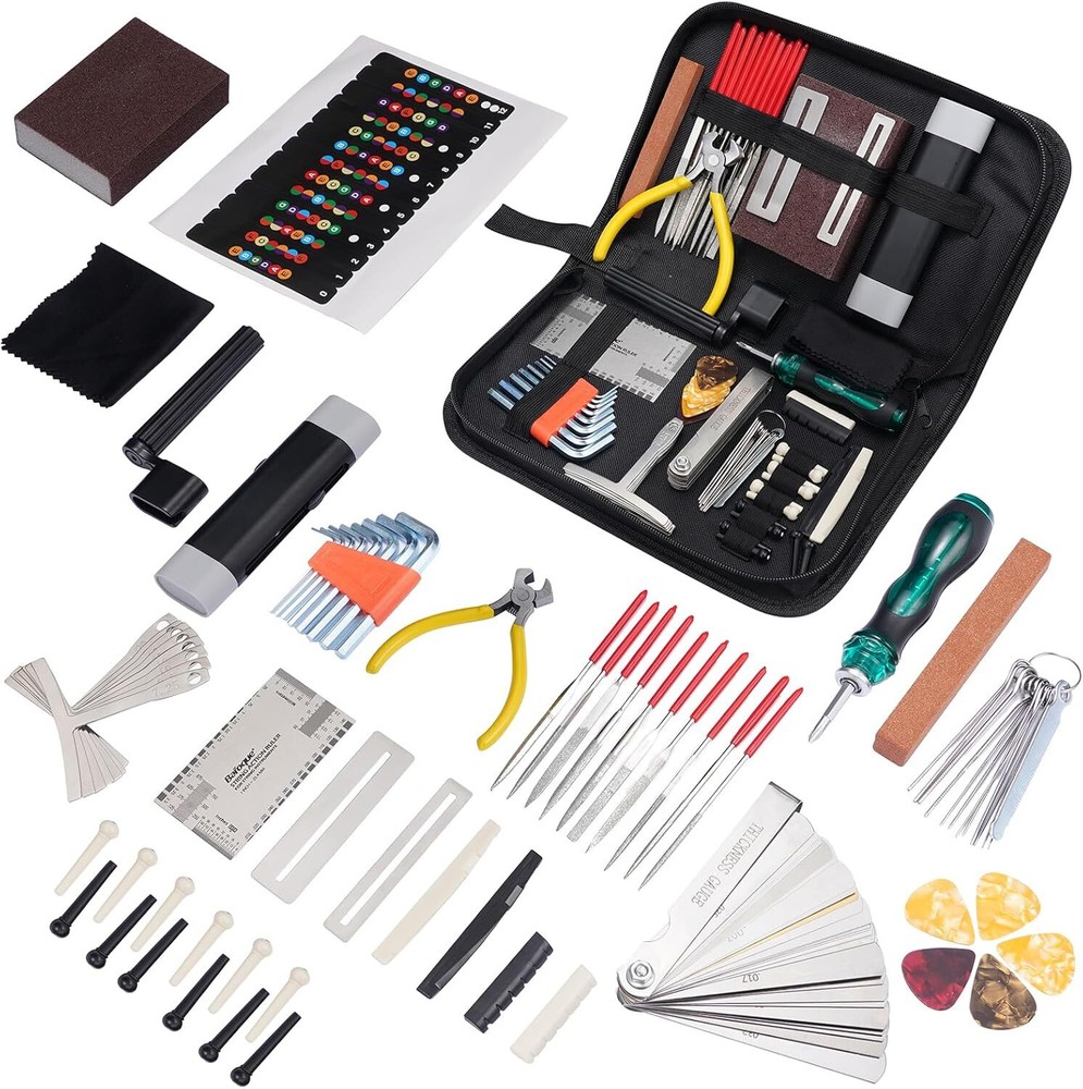 72Pcs Professional Guitar Repair and Setup Tool Kit for Maintenance  