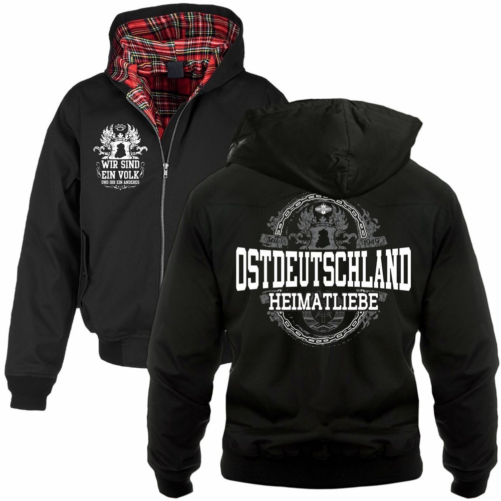 Men's Harrington Jacket with Hood East Germany GDR Heimatliebe GDR Ostalgie