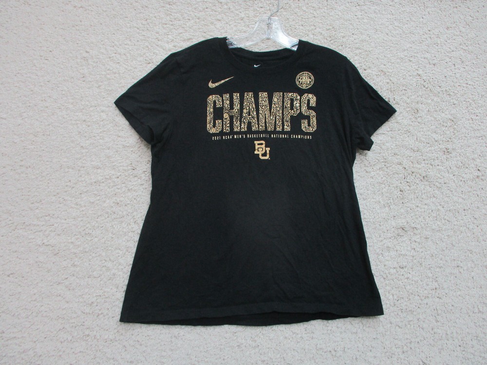 Nike Baylor University Shirt Large Adult Black Champs Tee 2021 NCAA Casual Women