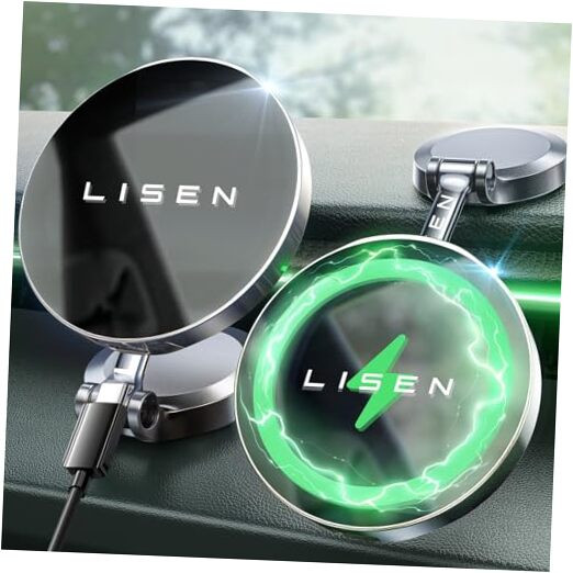 for Magsafe Car Mount Charger Dashboard, 360° Rotatable Mag Safe Charger Black