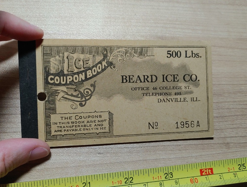 Vintage Danville IL Beard Ice Co Advertising Coupon Booklet-image