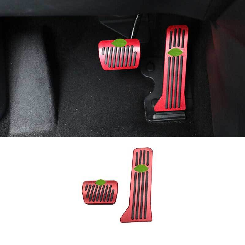Red Alloy Brake Accelerator Pedal Pad Cover Trim 2PCS For Mazda CX-5 2017-2024