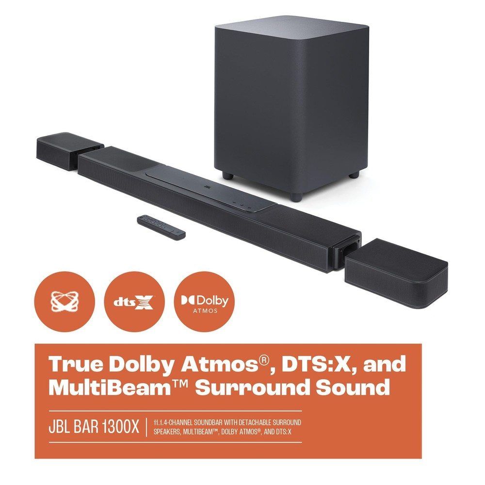 JBL Bar 1300X 1170W 11.1.4-Ch Soundbar with Wireless Detachable Surround Speakers
