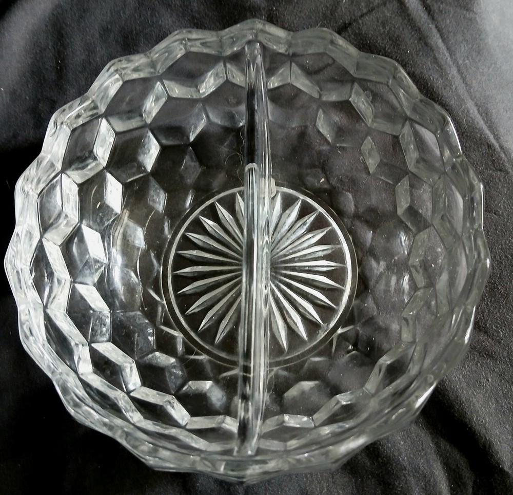 Vintage Heavy Cut Crystal Candy Dish Small Decorative Bowl