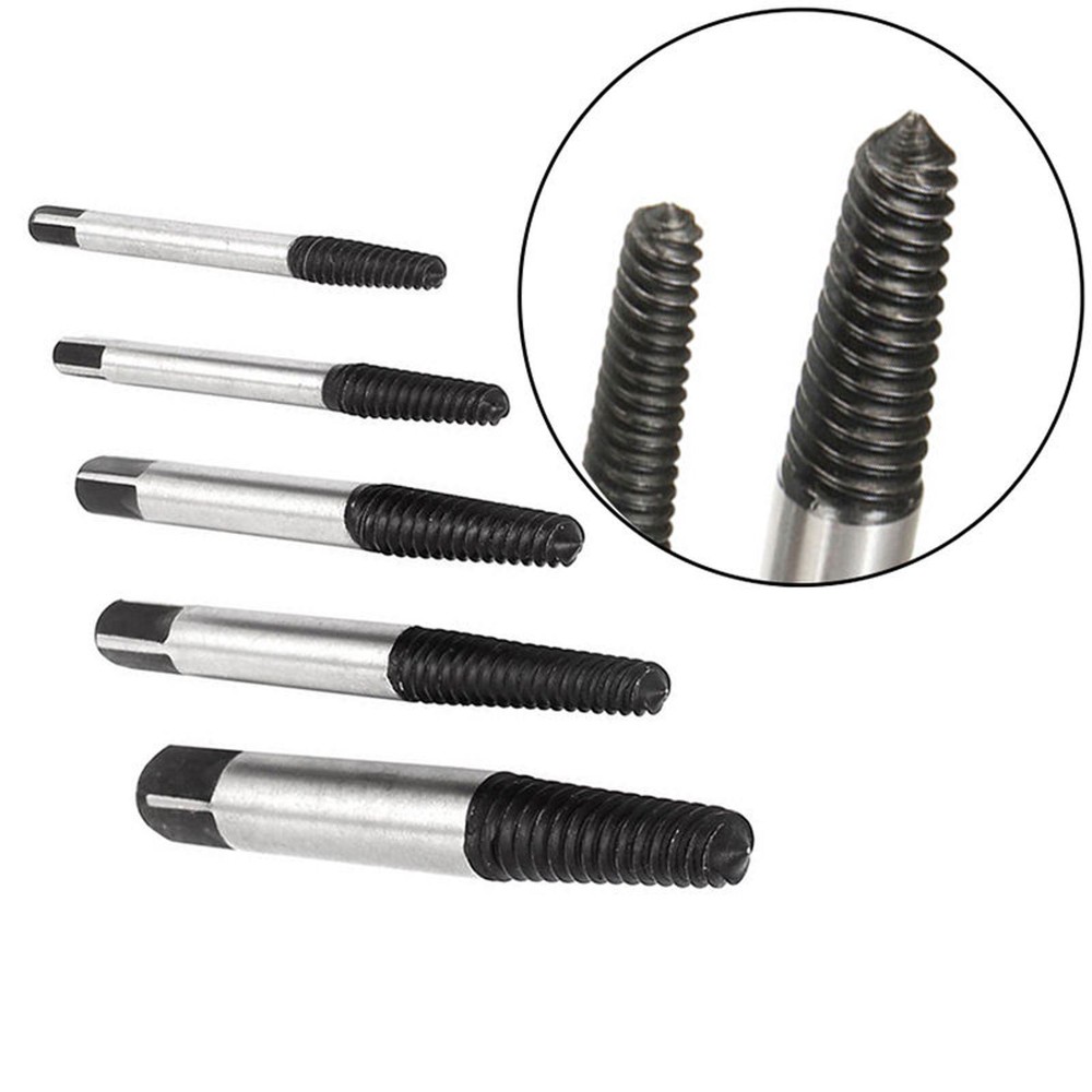 5Pcs Damaged Screw Extractor Kit Easy Out Bolt Stud Remover DIY Tool Set