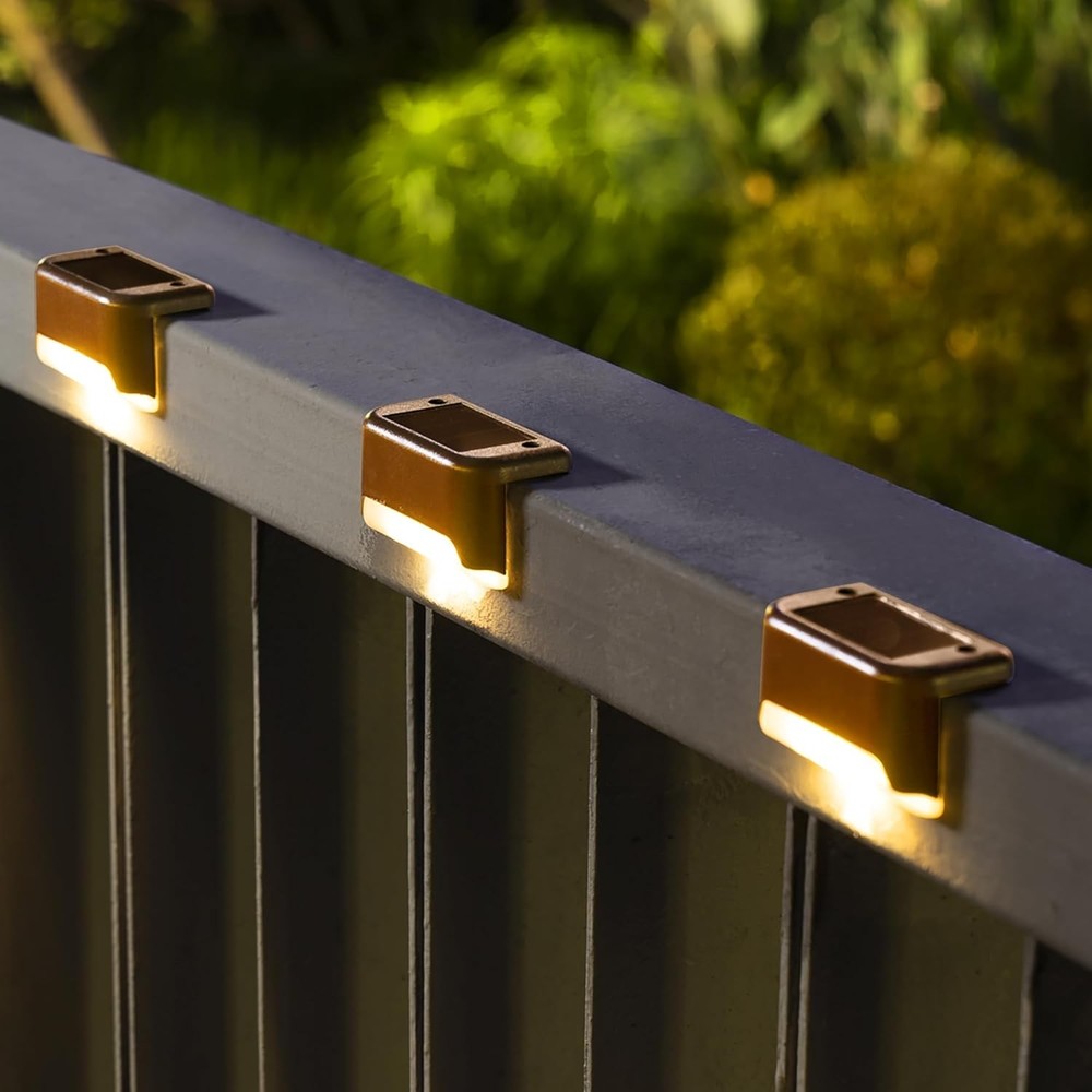 SOLPEX 16 Pack Waterproof Solar Deck Lights Outdoor LED Step Lights for Stairs and Pathways
