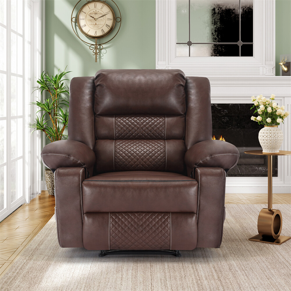 Breathable Leather Massage Recliner Chair Manual Reclining Sofa 330lb w/Remote