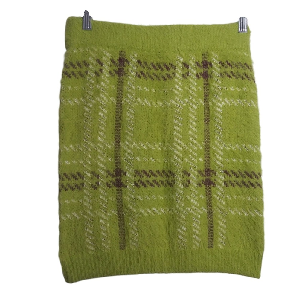 Arizona Green Plaid Fuzzy Mini Skirt Size Small for Parties