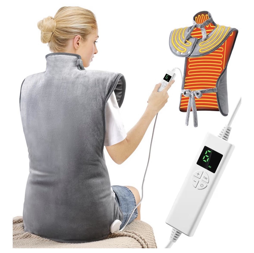 OneAmg 24''×37'' Heating Pad for Neck and Shoulders Back 24‘’*37‘’, Gray