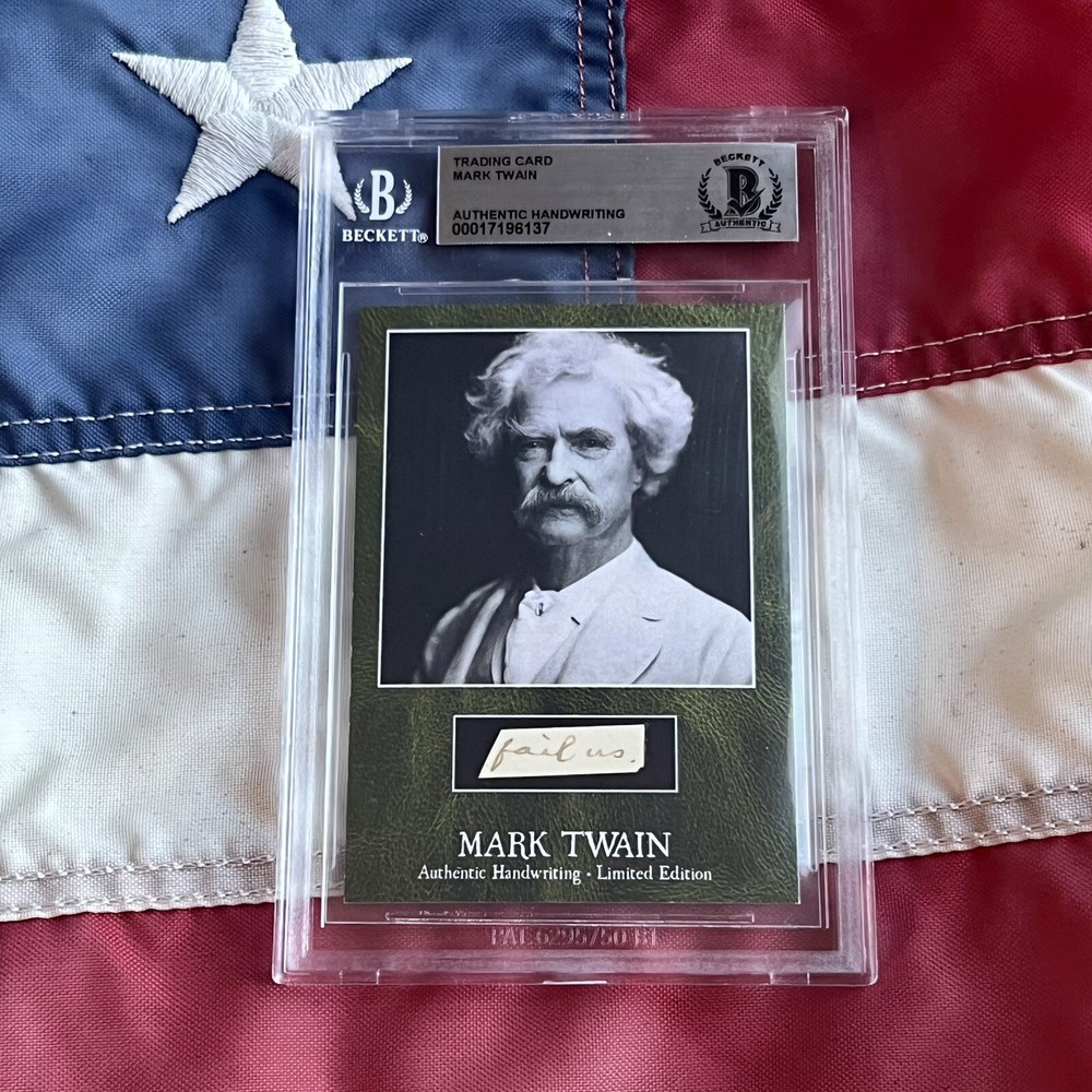Mark Twain Samuel Clemens Handwritten Word Cut from Autograph Signed Beckett BAS