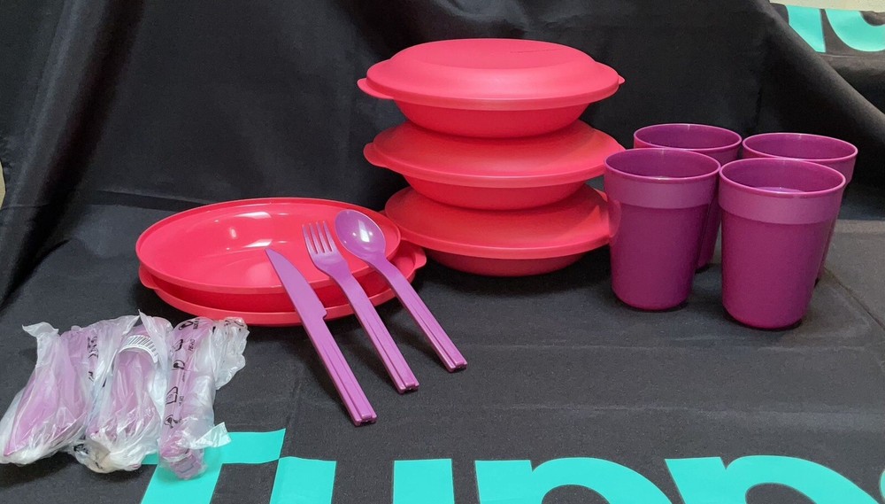 ✅ Brand New Tupperware Aloha Home Place Setting Set Of Twelve~Multicolor*