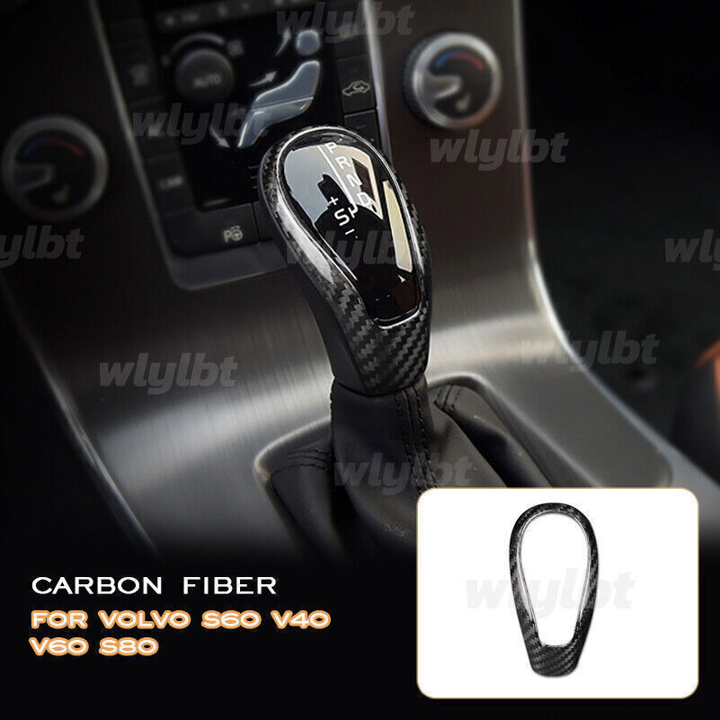 Real Carbon Fiber Gear Shift Knob Cover for Volvo S60 XC60 V40 V60 S80 Models