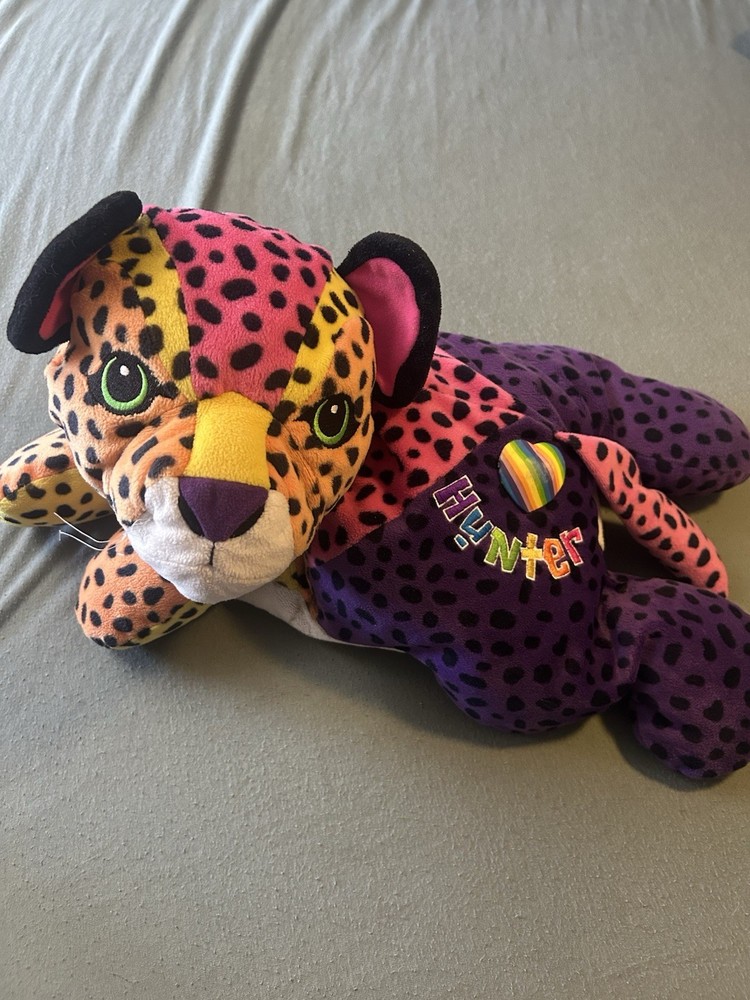 Vintage 1998 Lisa Frank Hunter Rainbow Leopard Plush Large 24 Stuffed Animal Toy