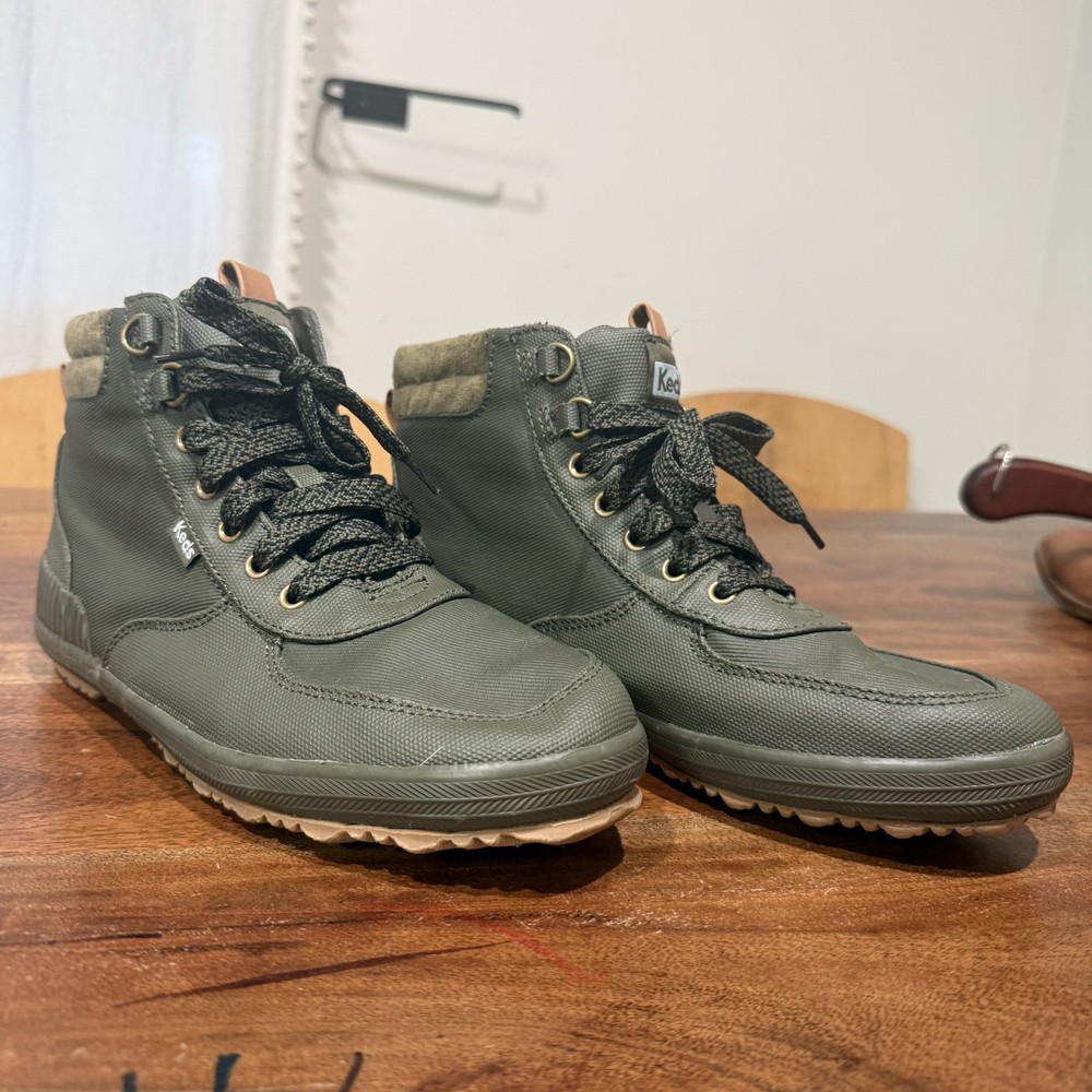 Keds Women’s Scout III Water Resistant Twill Sneaker Boot Olive Green Size 8.5