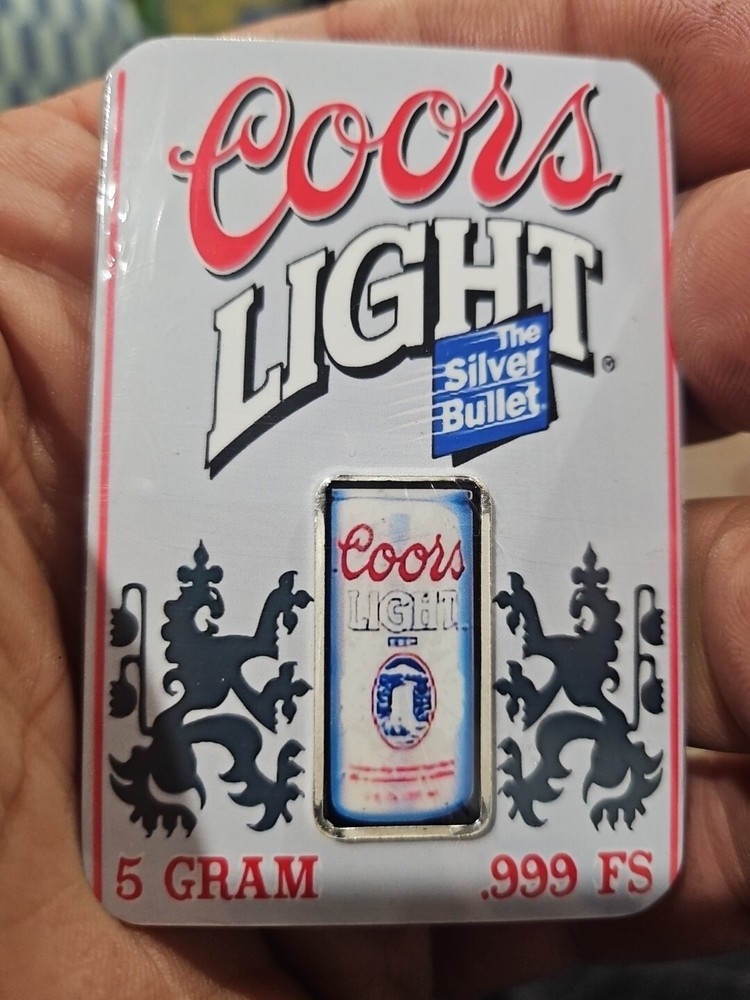 PRESALE - Coors Light 5 Gram Silver Bar in Assay, Only 500 Made-image