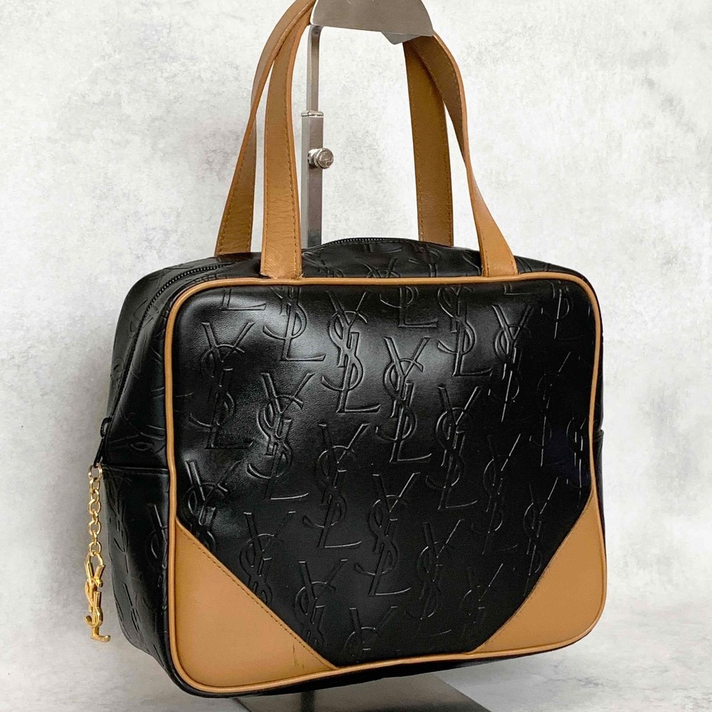 Saint Laurent YSL Cassandra Embossed Charm Tote Bag in Black or Beige