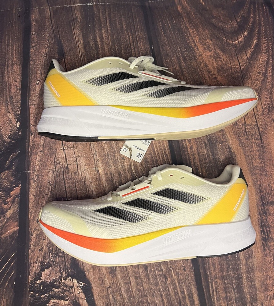 Adidas Duramo Speed M Running Shoes Size 11.5 in Ivory Core Black Solar Red IE5477