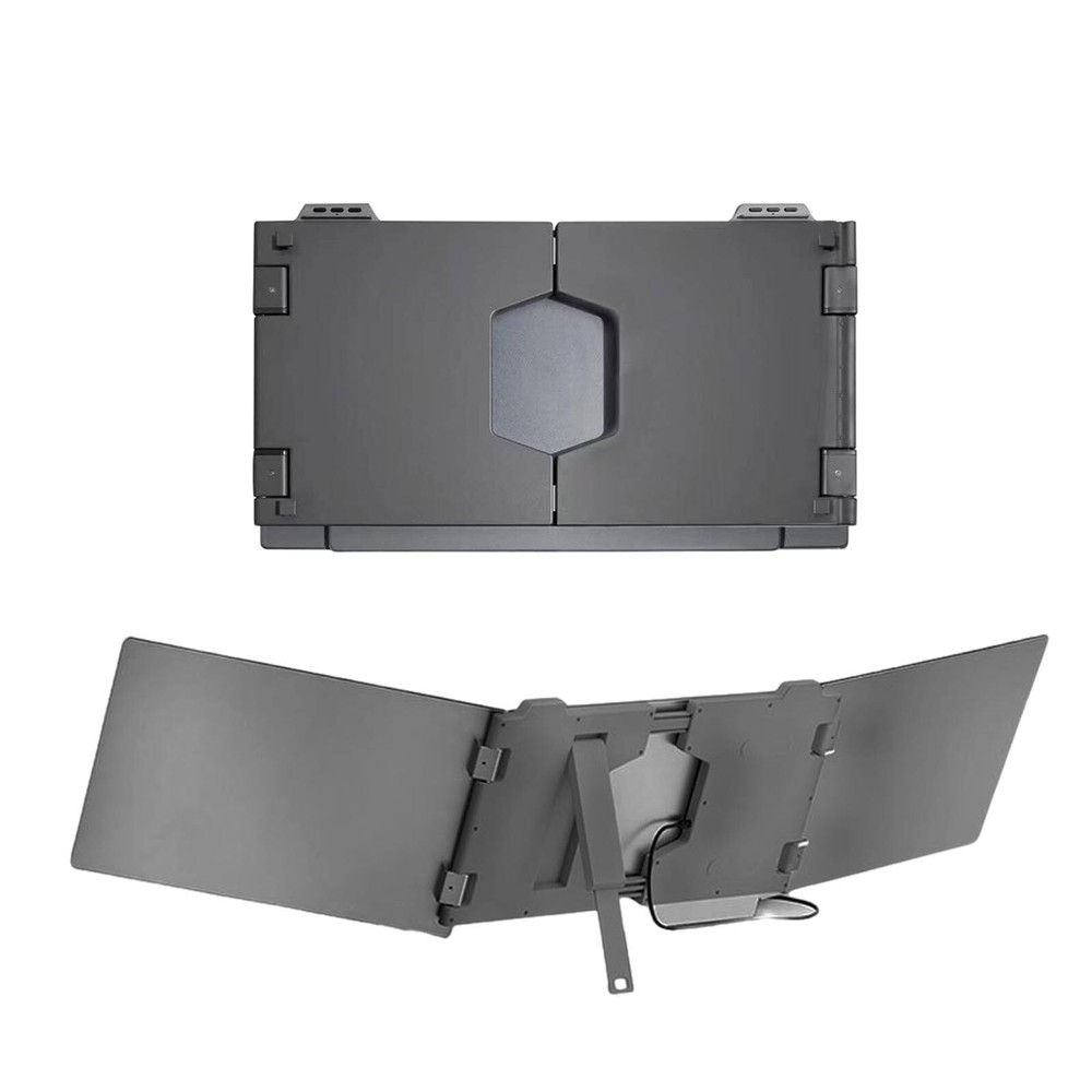 Triple Screen Monitor 1080P Laptop Portable Dual Monitor Extender Gray 15.6 inch