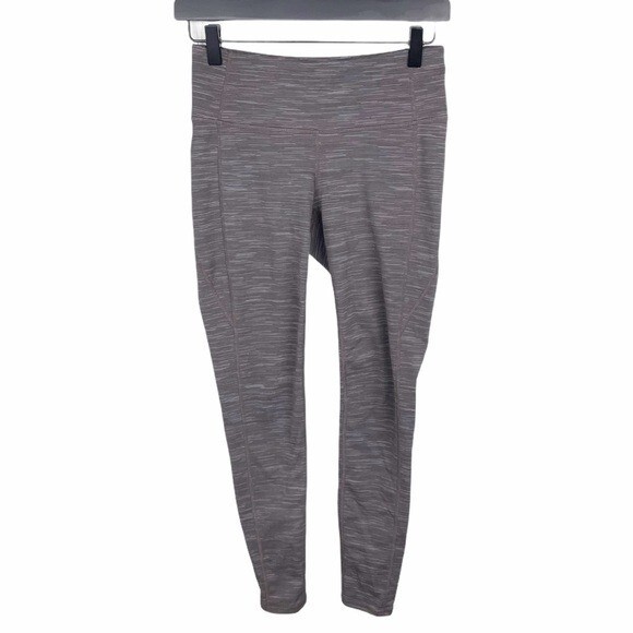 Athleta Heathered Brown Striated Revelation Leggings Size Small 153058