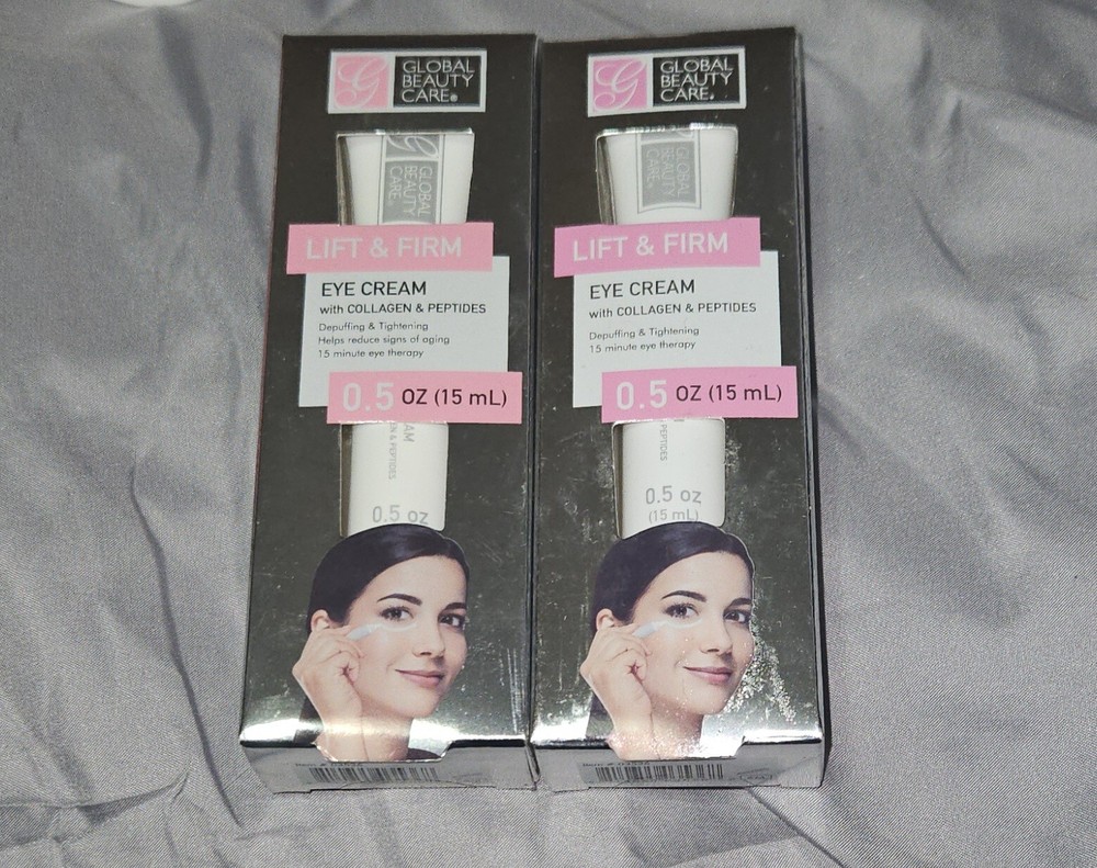 2 x Global Beauty Care Lift & Firm Eye Cream 0.5oz BNIB