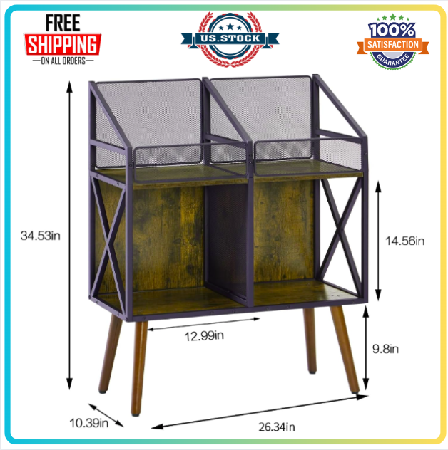 Vinyl Record Storage Holder Rack,350-400 LP Wooden Record Display Table for Albu