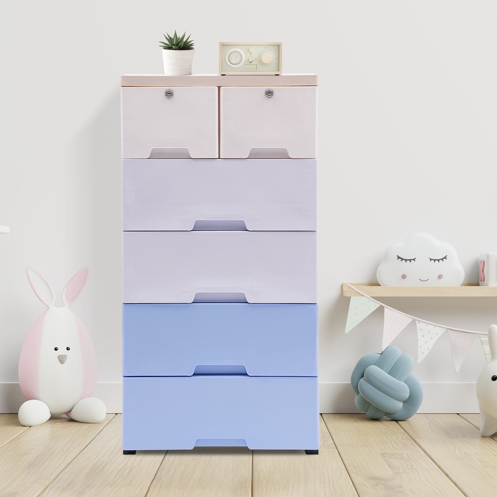 6-Drawers Dresser for Bedroom Chest Drawers Storage Cabinet Closet Free Standing