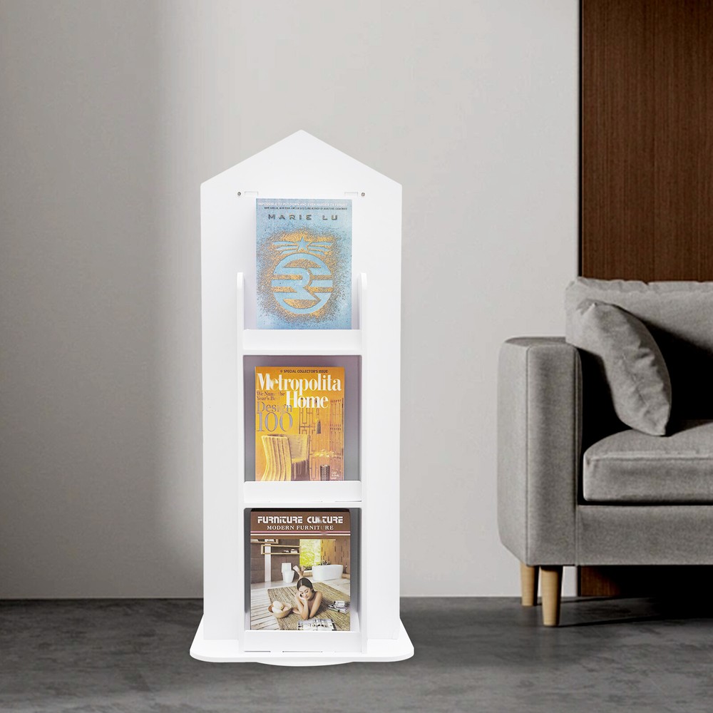 3-Tier Rotating Kids Bookshelf 360° Spinning Bookcase Display Storage