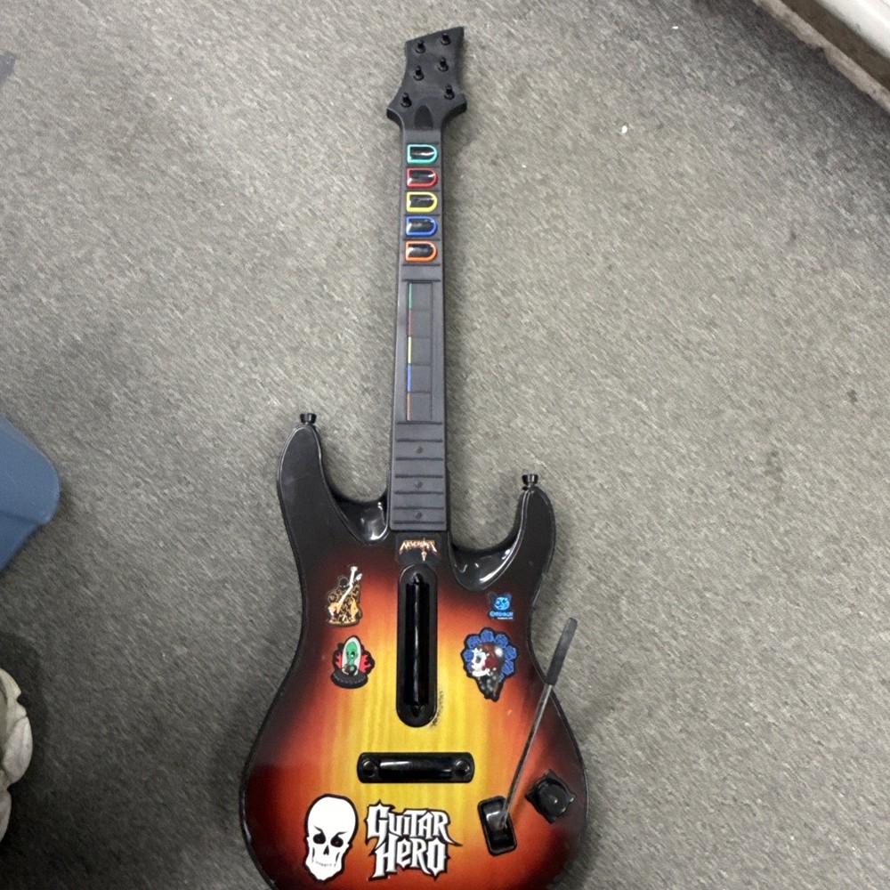PS2 Guitar Hero Sunburst Wireless Controller Red Octane 95449 805 NO DONGLE