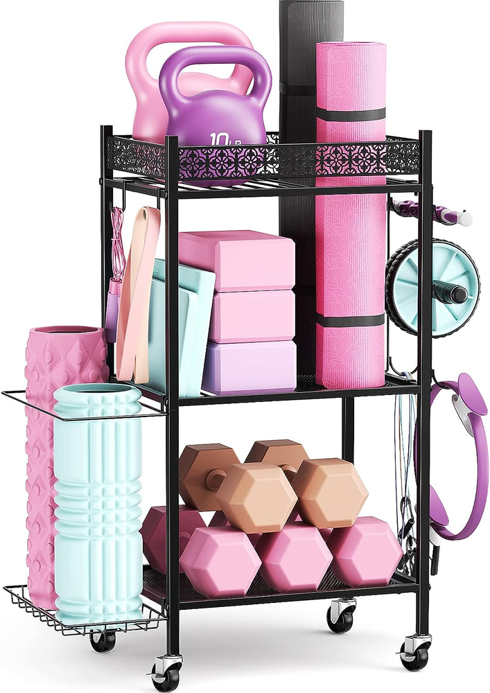 Yoga Mat Storage Rack, Home Gym Storage Rack Yoga Mat Holder,  Workout Storage f