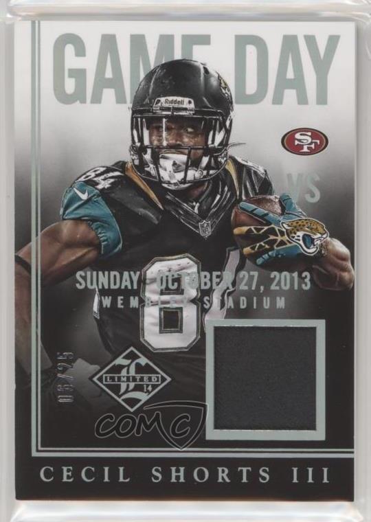 2014 Panini Limited Game Day Materials Prime /25 Cecil Shorts III #37-image
