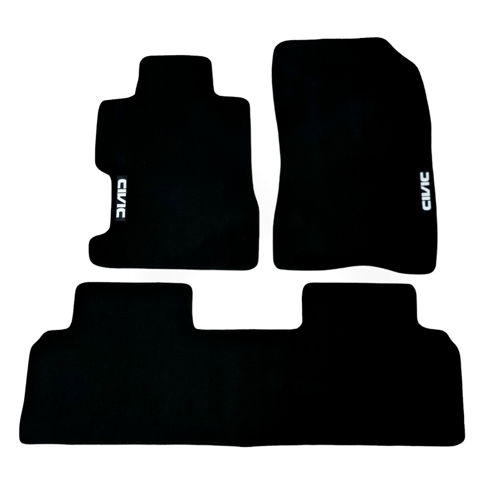 For Honda Civic Car Floor Mats Coupe Velour Waterproof Black Carpet Auto Liners