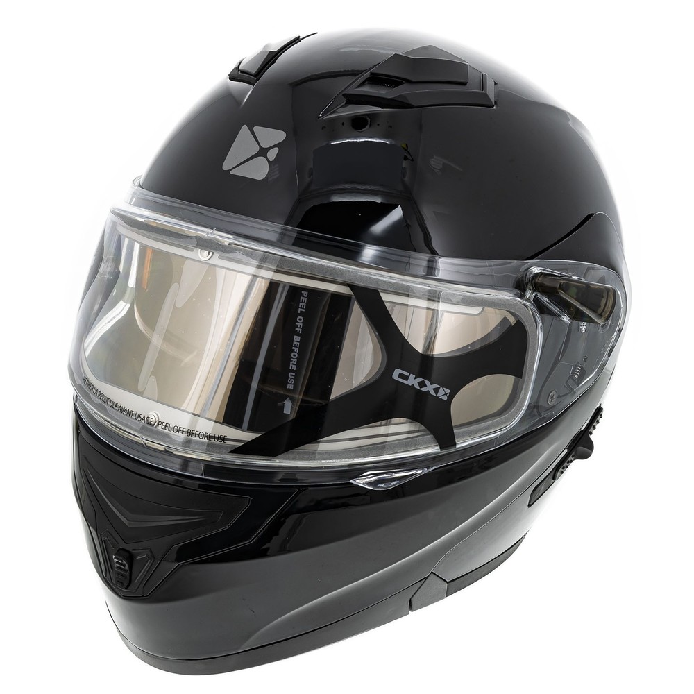 CKX Flex RSV Modular Snowmobile Helmet with Electric Double Shield & Amber Visor in Black