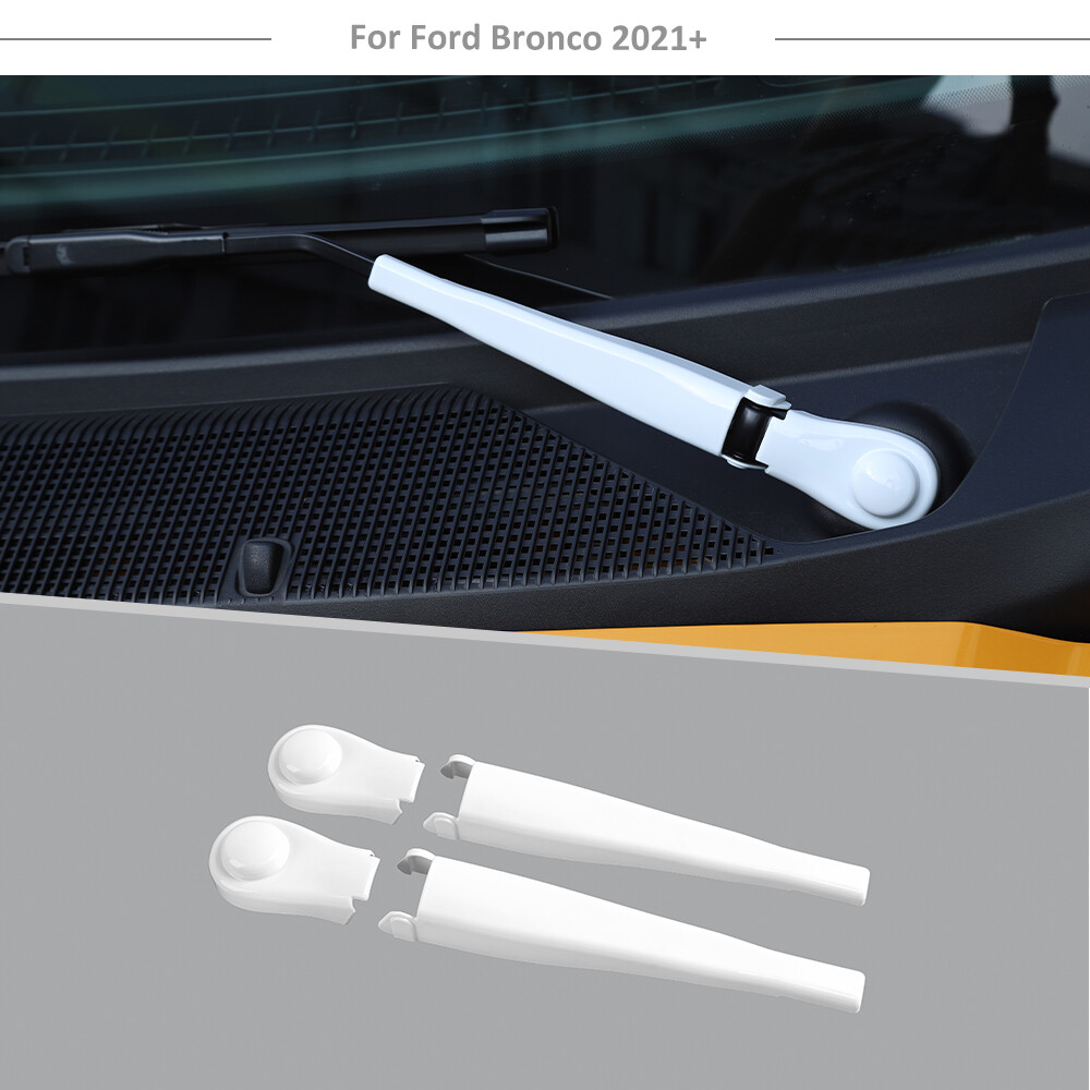 Front Window Windshield Wiper Blade Cover Trim Bezel For Ford Bronco 2021+ White