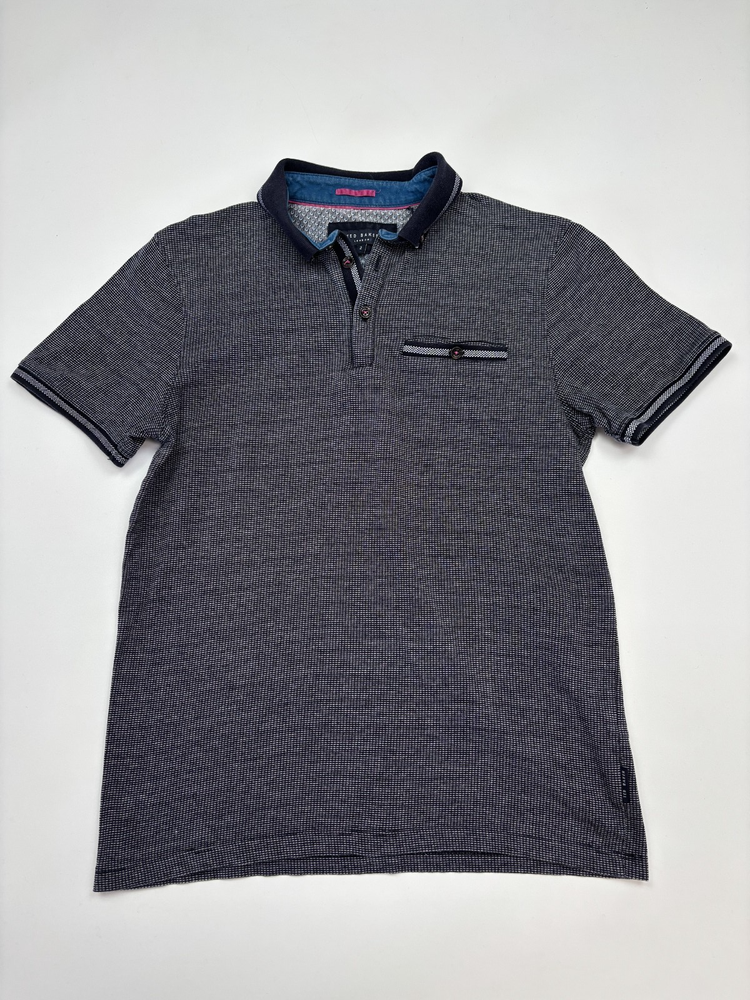 Ted Baker London Womens Short Sleeve Striped Trim Polo Shirt Black Size UK2