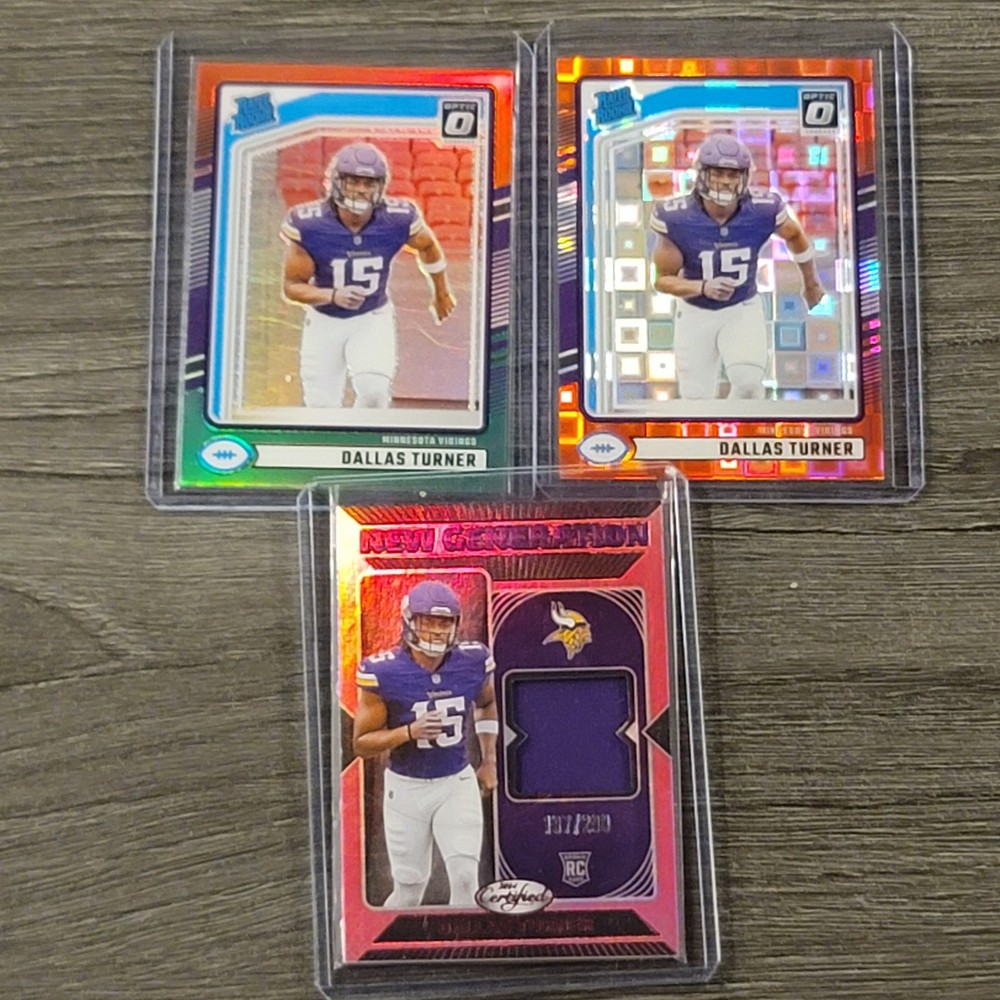 Dallas Turner RC Lot Donruss Optic Red Pandora Red Green Certified Patch /299