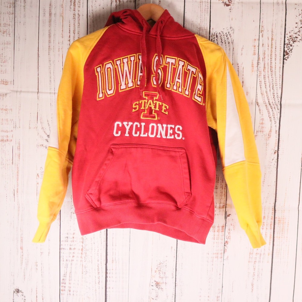 Iowa State Tailgate Hoodie Mens Small S Red Gold Cotton NCAA Pullover