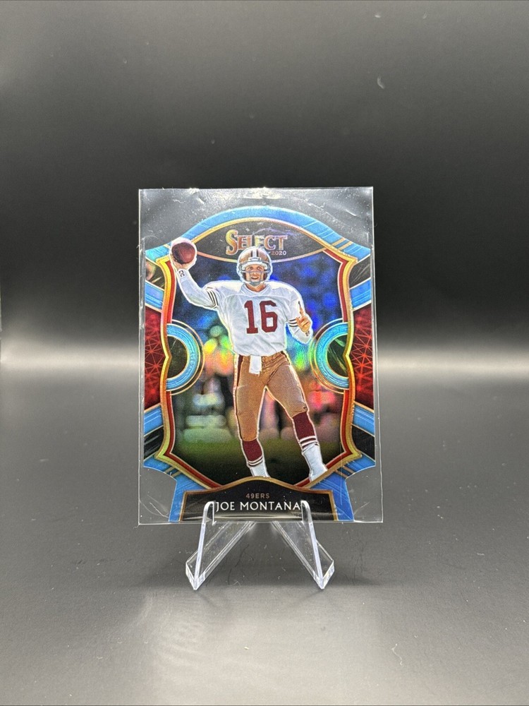 Joe Montana 2020 Panini Select #19 Light Blue Die Cut