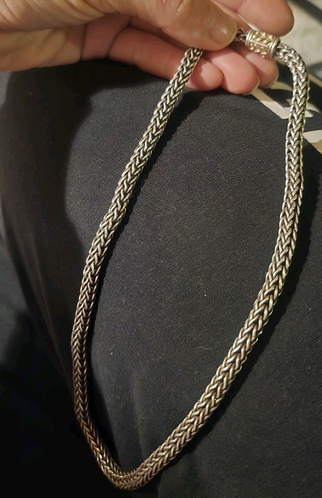 SAMUEL B BEHNAM 925 / 750 Wheat Chain Necklace Box Closure No Stone