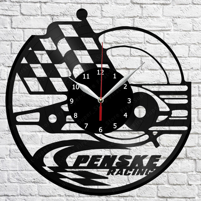 Team Penske Vinyl Clock Record Wall Clock Decor Fan Art Home 3550