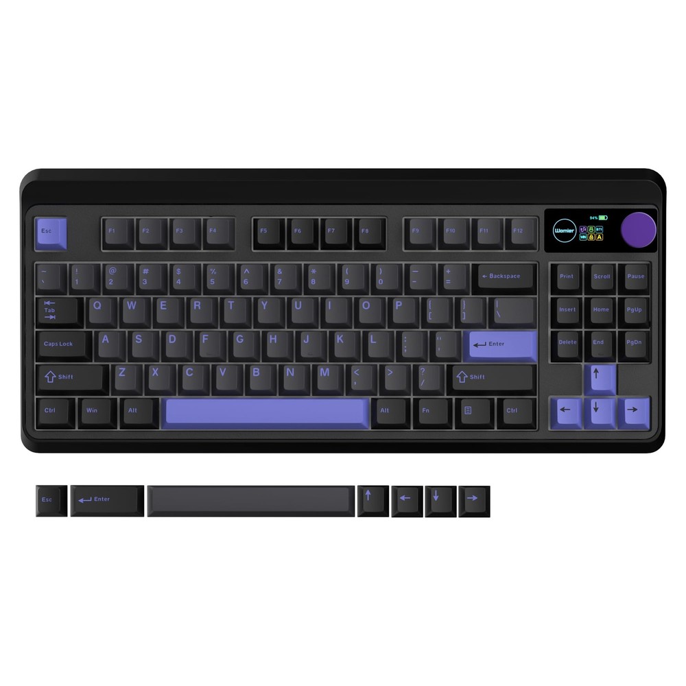 Womier 75% Wireless Retro Gaming Keyboard with Multimedia Display and Knob