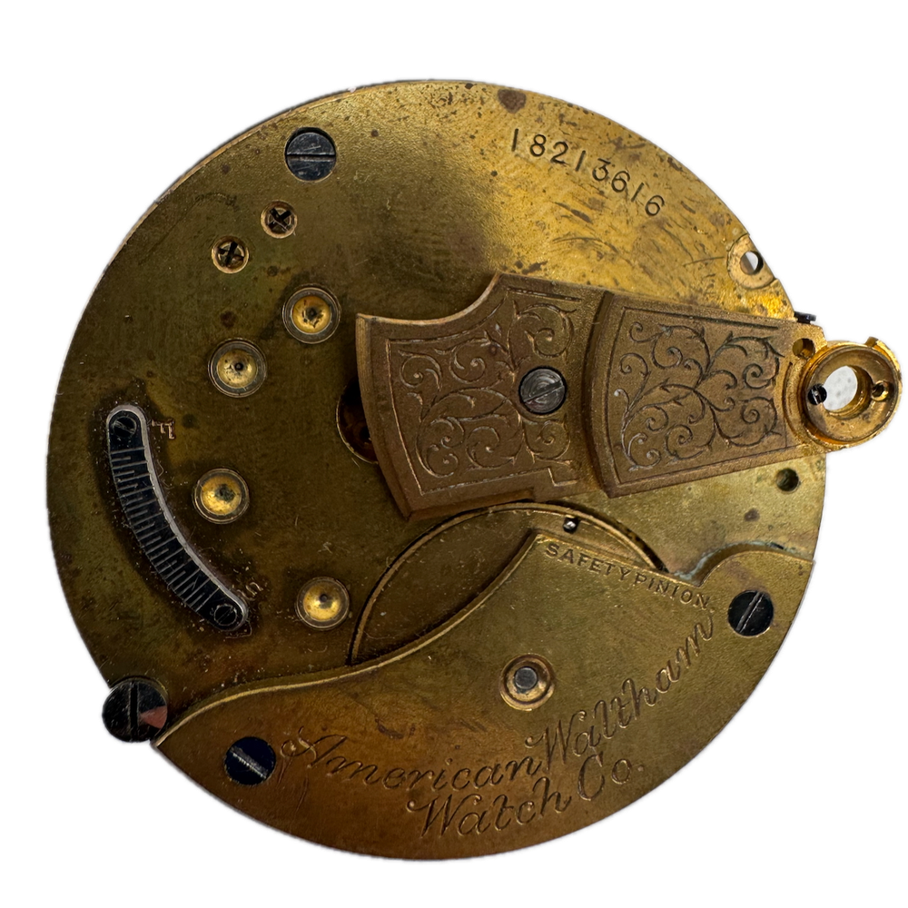 Antique 18 Size Waltham 7 Jewel Mechanical Pocket Watch Movement Sterling USA