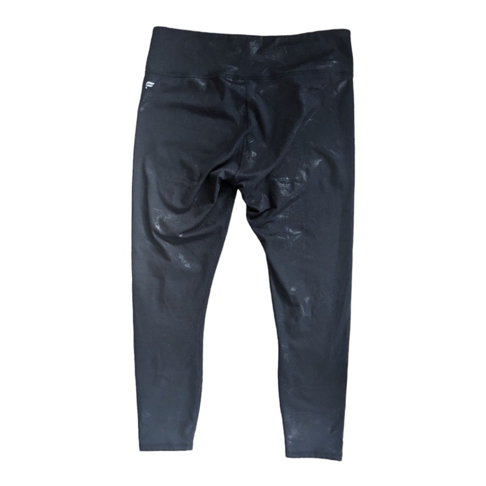 Fabletics Black High Waisted Cropped Print Leggings
