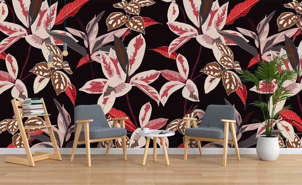 3D Plant Leaves Pattern Wall Murals Wallpaper Murals Wall Sticker 3